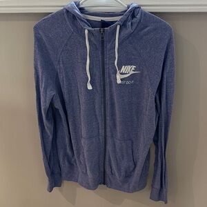 Nike Heathered Blue Hoodie with Logo